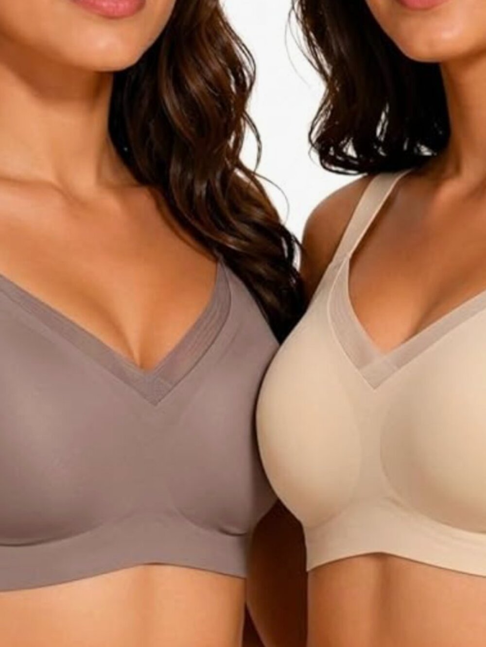 2-Pack Jelly Bras for Women Seamless Wireless Bra, Comfort Everyday T-Shirt Bra